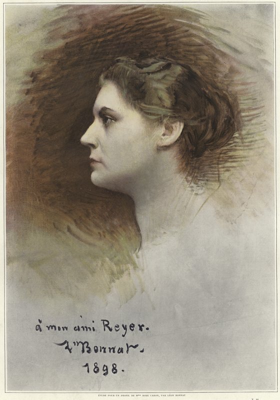 Studie voor een profiel van Rose Caron door Leon Joseph Florentin Bonnat