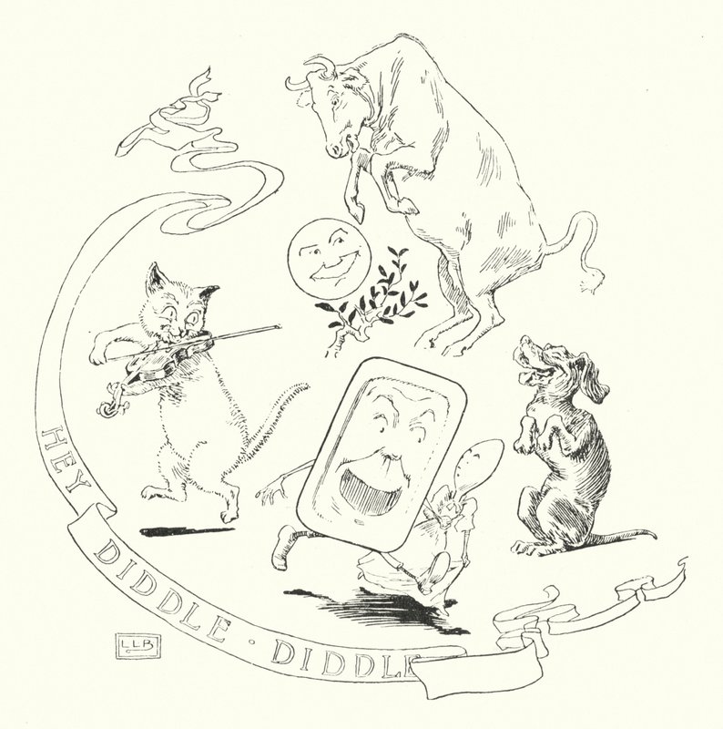 Hey! diddle, diddle, de kat en de viool (gravure) door Leonard Leslie Brooke