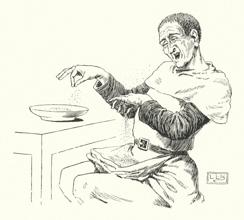 Peter Piper plukte een peck ingelegde peper (gravure) door Leonard Leslie Brooke
