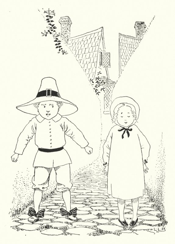 Er was een kleine jongen en een klein meisje die in een steegje woonden (gravure) door Leonard Leslie Brooke
