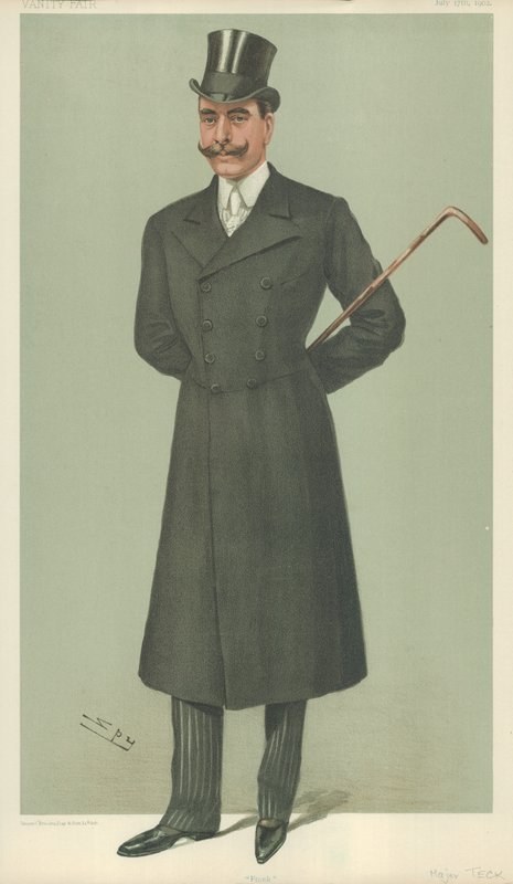 HSH De hertog van Teck, Frank, 17 juli 1902, Vanity Fair cartoon door Leslie Matthew Ward