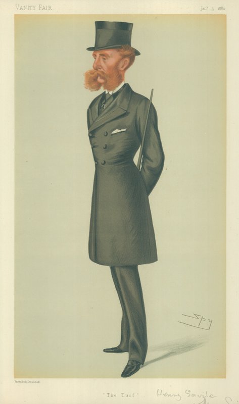 Lord Dorchester, The Turf, 24 maart 1877, Vanity Fair cartoon door Leslie Matthew Ward