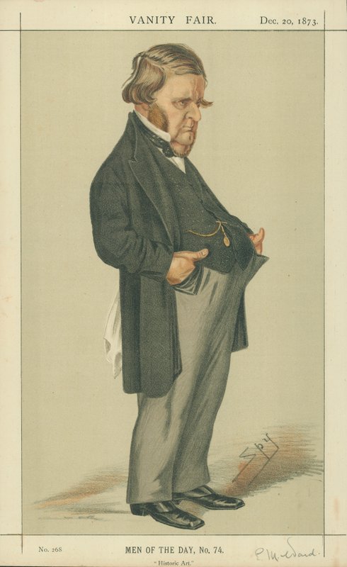 De heer Edward Matthew Ward, Historische Kunst, 20 december 1873, Vanity Fair cartoon door Leslie Matthew Ward