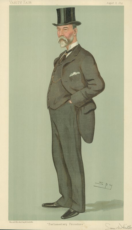 De heer Samuel Whitbread, parlementaire procedure, 8 augustus 1895, Vanity Fair cartoon door Leslie Matthew Ward