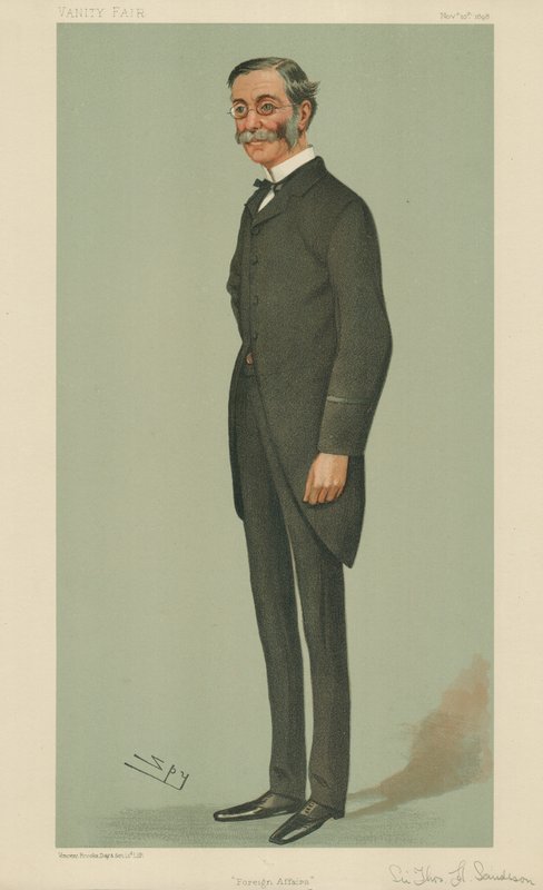 Sir Thomas Henry Sanderson, Buitenlandse Zaken, 10 november 1898, Vanity Fair cartoon door Leslie Matthew Ward