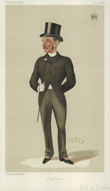De Graaf van Zetland, een heer, 31 juli 1886, Vanity Fair cartoon door Leslie Matthew Ward