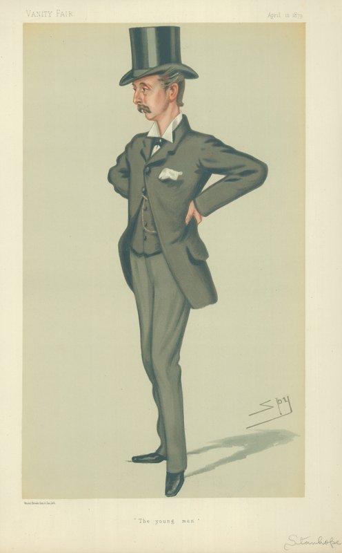 De Eerwaarde Edward Stanhope MP, De jonge man, 12 april 1879, Vanity Fair cartoon door Leslie Matthew Ward