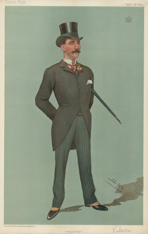 Burggraaf Valentia, Oxford City, 14 september 1899, Vanity Fair cartoon door Leslie Matthew Ward
