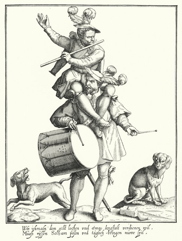 De Trommelaar en de Fluitspeler door Lorenz Strauch