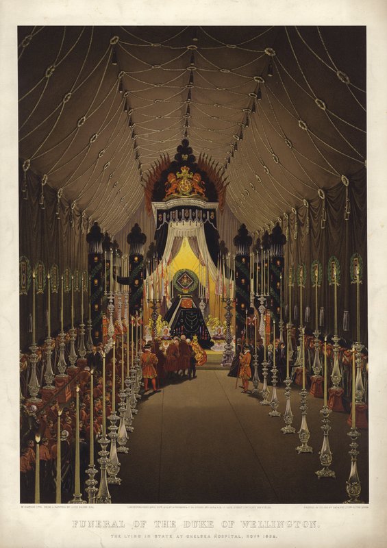 Begrafenis van de Hertog van Wellington, de lijkwake in Chelsea Hospital, november 1852 door Louis Haghe