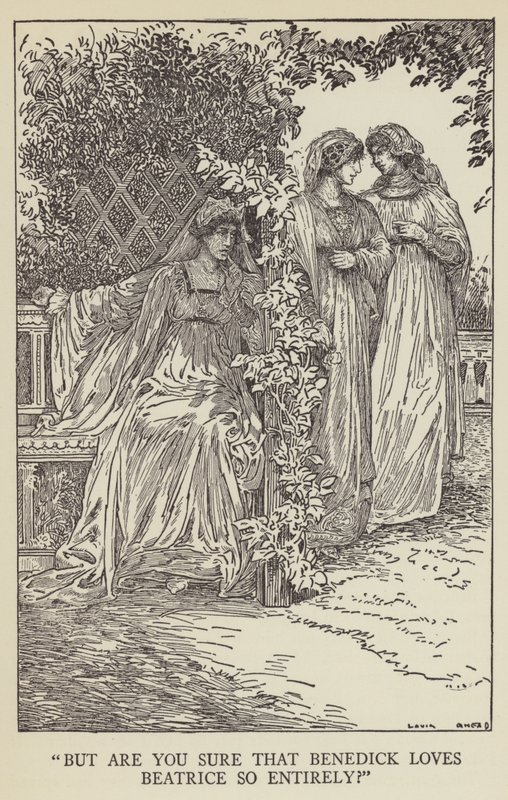 Maar weet je zeker dat Benedick zoveel van Beatrice houdt? door Louis John Rhead