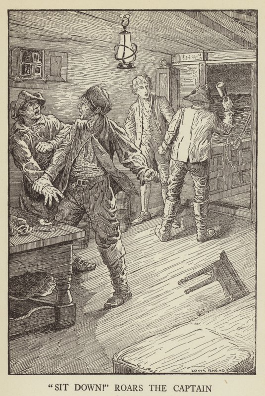 Illustratie voor Kidnapped door Robert Louis Stevenson door Louis John Rhead