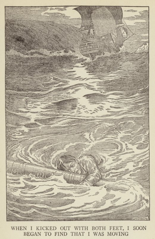 Illustratie voor Kidnapped door Robert Louis Stevenson door Louis John Rhead