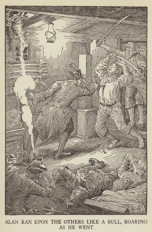 Illustratie voor Kidnapped door Robert Louis Stevenson door Louis John Rhead