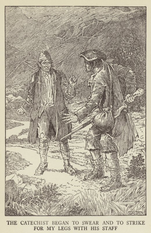 Illustratie voor Kidnapped door Robert Louis Stevenson door Louis John Rhead