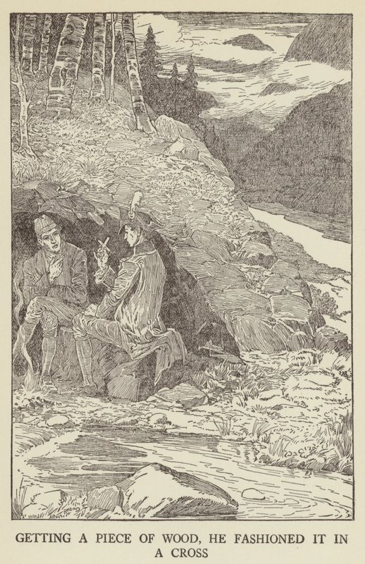 Illustratie voor Kidnapped door Robert Louis Stevenson door Louis John Rhead