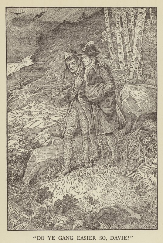 Illustratie voor Kidnapped door Robert Louis Stevenson door Louis John Rhead