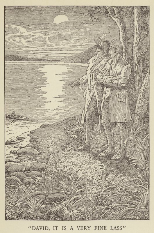 Illustratie voor Kidnapped door Robert Louis Stevenson door Louis John Rhead