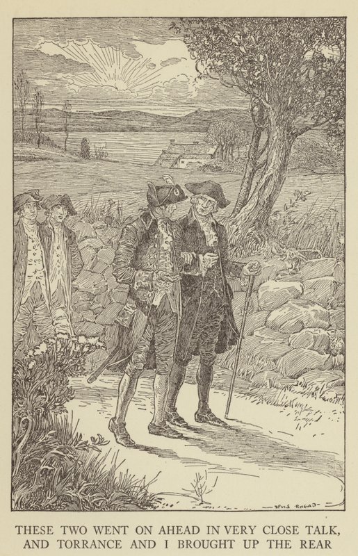 Illustratie voor Kidnapped door Robert Louis Stevenson door Louis John Rhead