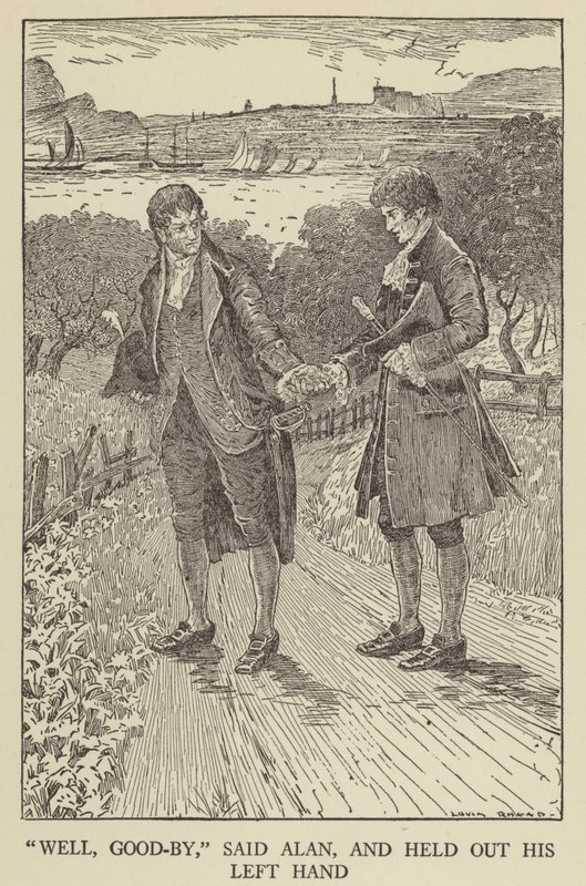 Illustratie voor Kidnapped door Robert Louis Stevenson door Louis John Rhead