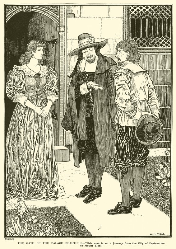 De poort van het prachtige paleis door Louis John Rhead