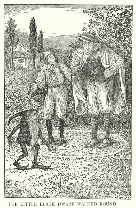 De kleine zwarte dwerg liep rond (litho) door Louis John Rhead