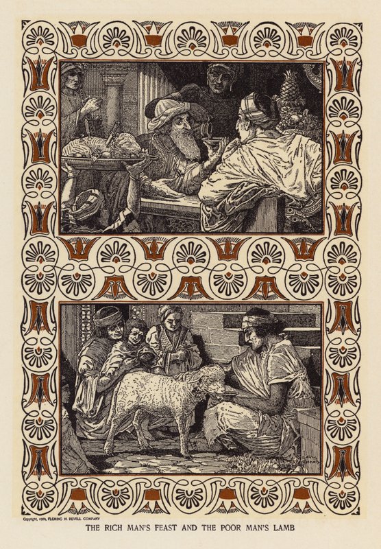Het feest van de rijke man en het lam van de arme man door Louis John Rhead