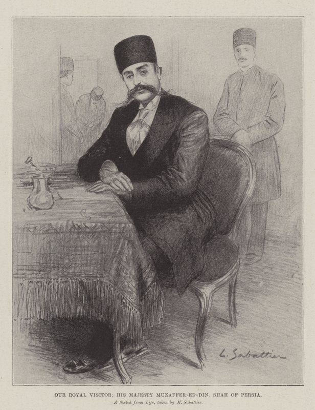 Onze koninklijke bezoeker, Zijne Majesteit Muzaffer-ed-Din, Shah van Perzië door Louis Remy Sabattier