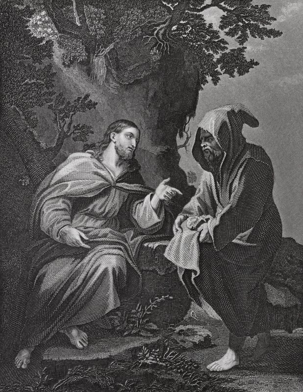 Christus verzocht, Lucas, Hoofdstuk 4, verzen 3-13 (gravure) door Luca (after) Giordano