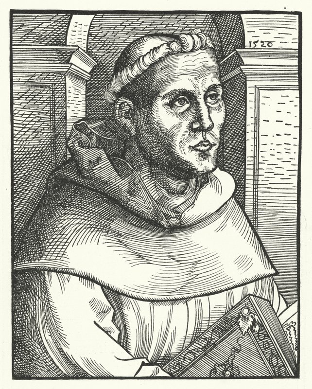 Maarten Luther als augustijner monnik door Lucas the Elder (after) Cranach