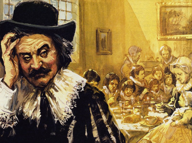 Hals worstelde om zijn kinderen te eten te geven toen hij het moeilijk kreeg (kleurenlitho) door Luis Arcas Brauner