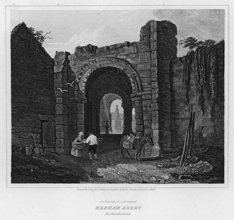 Ingangspoort, Hexham Abbey, Northumberland door Luke (after) Clennell
