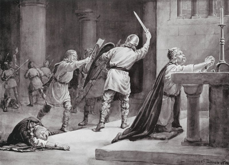 De moord op Knud de Heilige door Margaret (after) Dovaston
