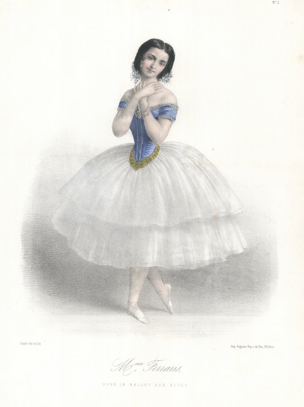 Italiaanse balletdanseres Amalia Ferraris in het Ballet des Elfes in de Opera van Parijs, ca. 1860 door Marie Alexandre (after) Alophe