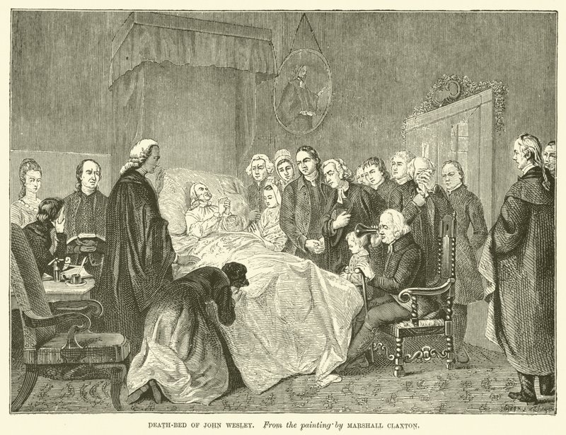 Sterfbed van John Wesley door Marshall (after) Claxton