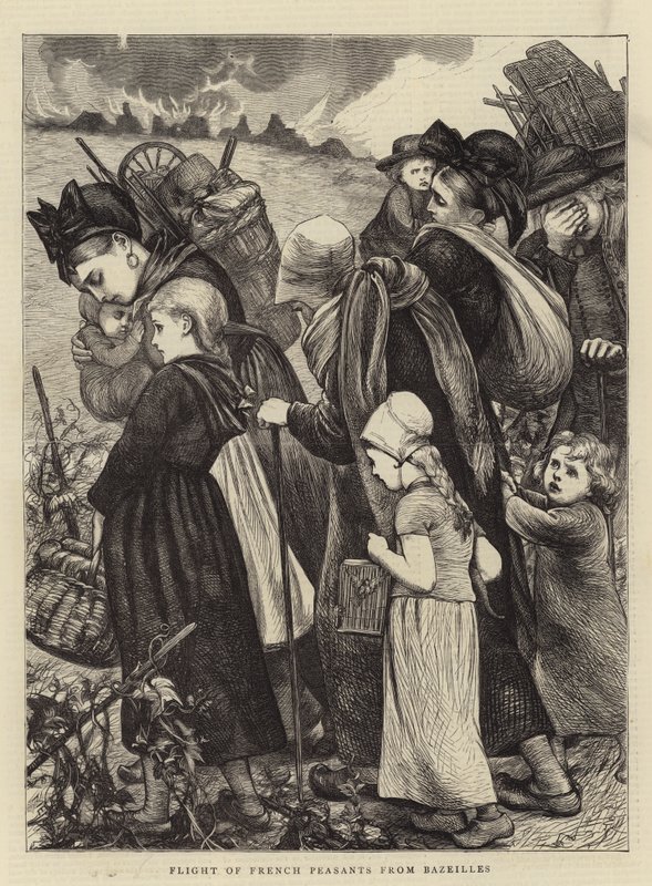 Vlucht van Franse Boeren uit Bazeilles door Mary Ellen Edwards