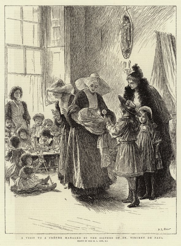 Een bezoek aan een crèche beheerd door de Zusters van St. Vincent de Paul door Mary L. Gow