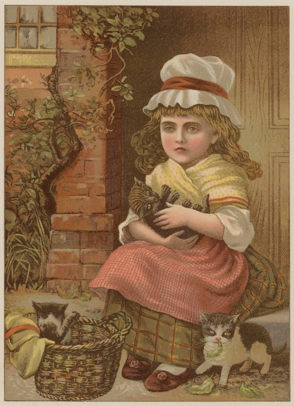 Meisje met kittens door Mary Ellen Edwards