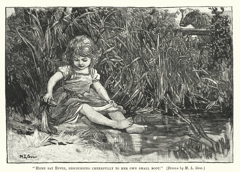 Silas Marner - Hier zat Eppie, vrolijk pratend tegen haar eigen kleine laars door Mary L. Gow