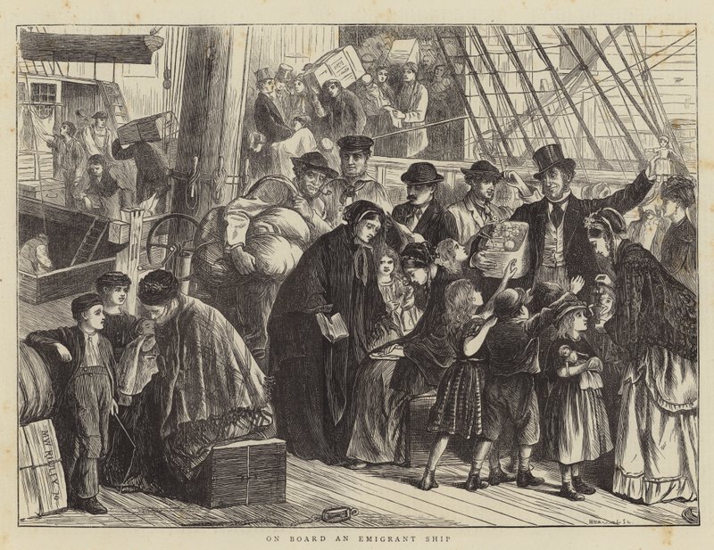 Aan boord van een emigrantenschip door Matthew White Ridley