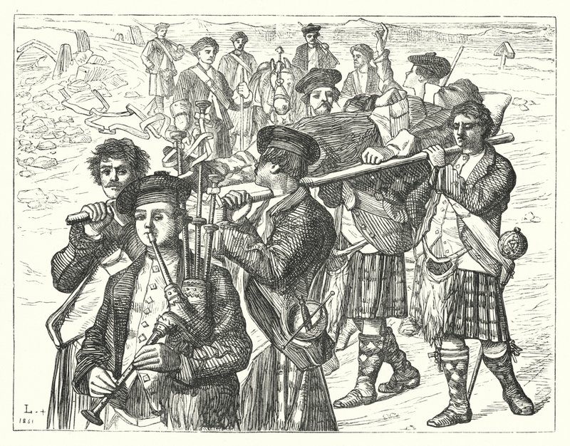 De nacht na Culloden door Matthew James (attr. to) Lawless