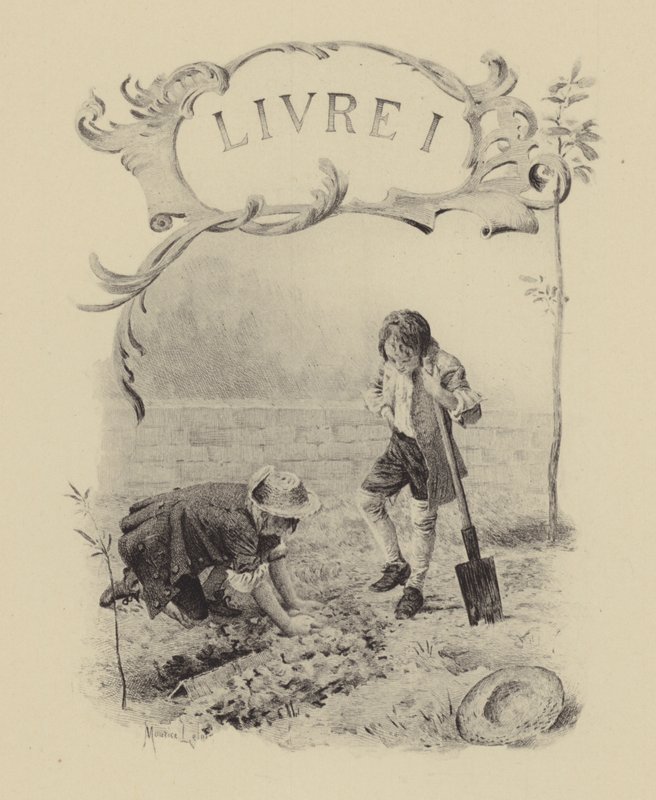 Illustratie voor Boek I van Les Confessions de Jean-Jacques Rousseau door Maurice Leloir