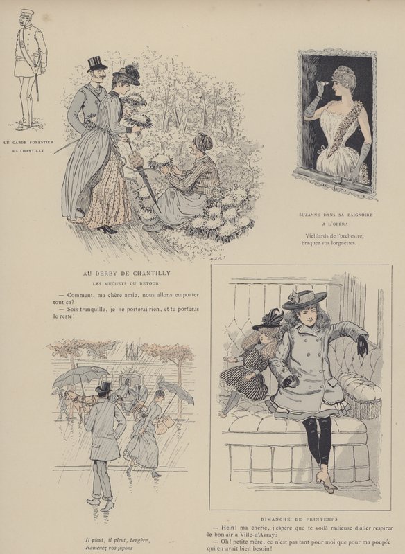 Illustratie voor Paris Brillant (gekleurde litho) door Maurice Charles Mathieu Bonvoisin