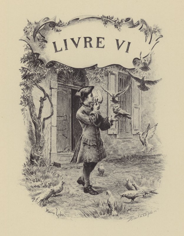 Illustratie voor Boek VI van Les Confessions de Jean-Jacques Rousseau (gravure) door Maurice Leloir