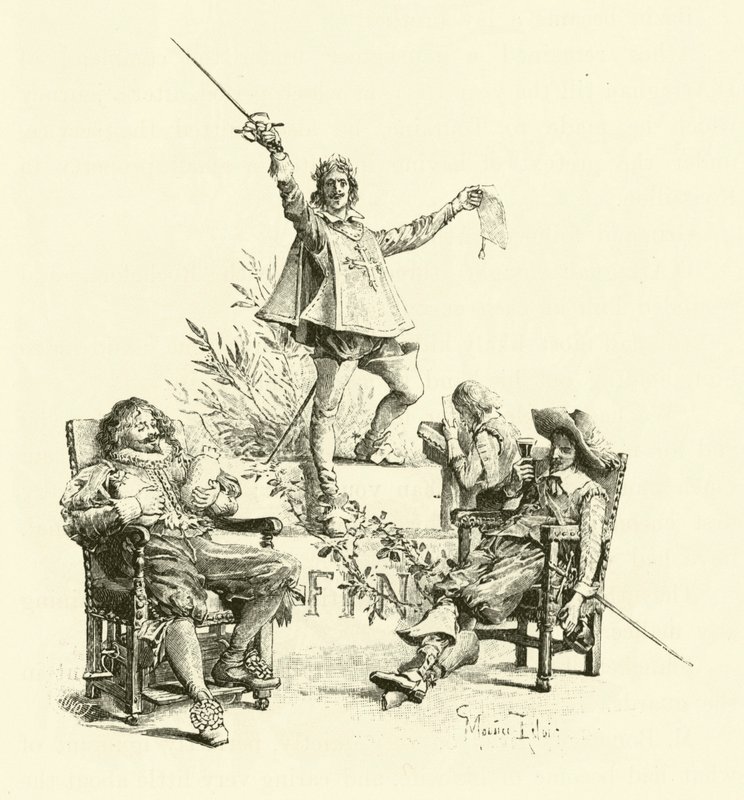 Illustratie voor De Drie Musketiers door Maurice Leloir