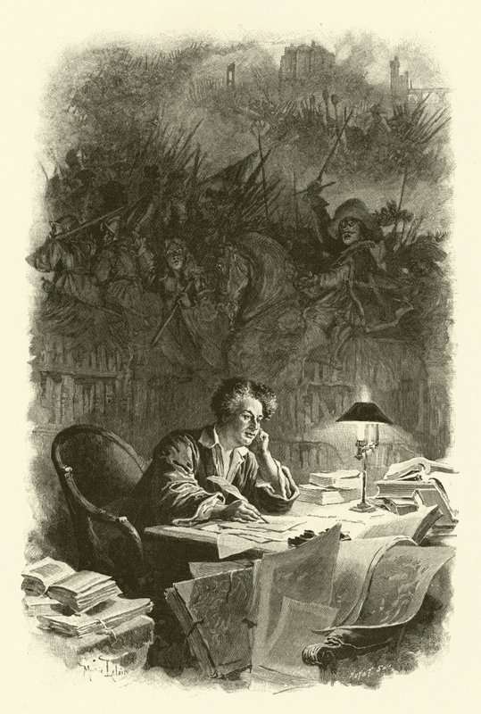 Illustratie voor De Drie Musketiers door Maurice Leloir