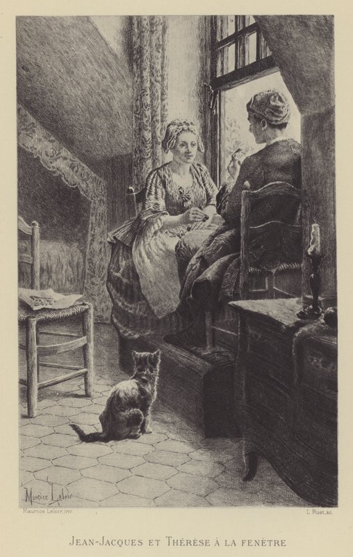 Jean-Jacques en Therese bij het raam door Maurice Leloir