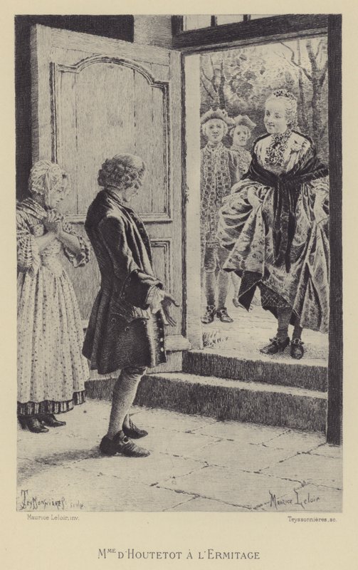 Madame de Houtetout in de Hermitage (gravure) door Maurice Leloir