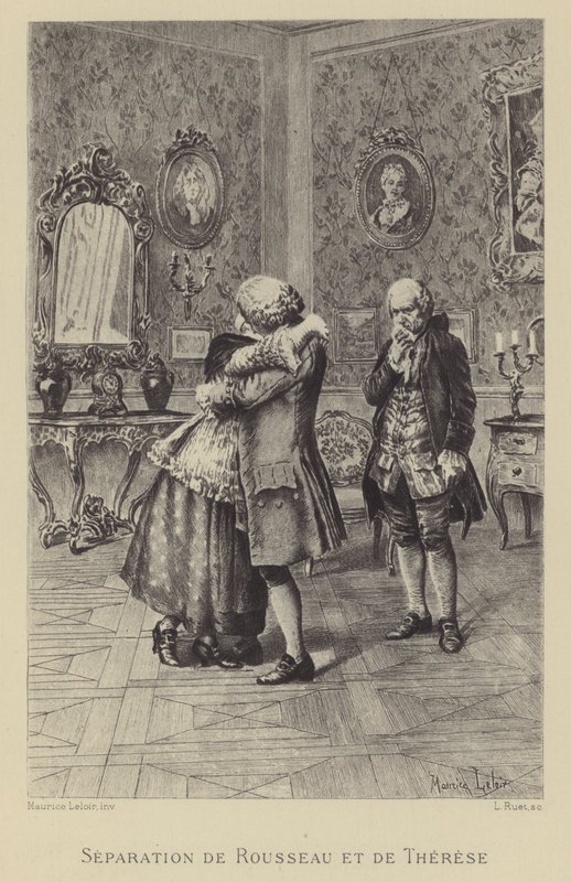 Scheiding van Rousseau en Therese door Maurice Leloir