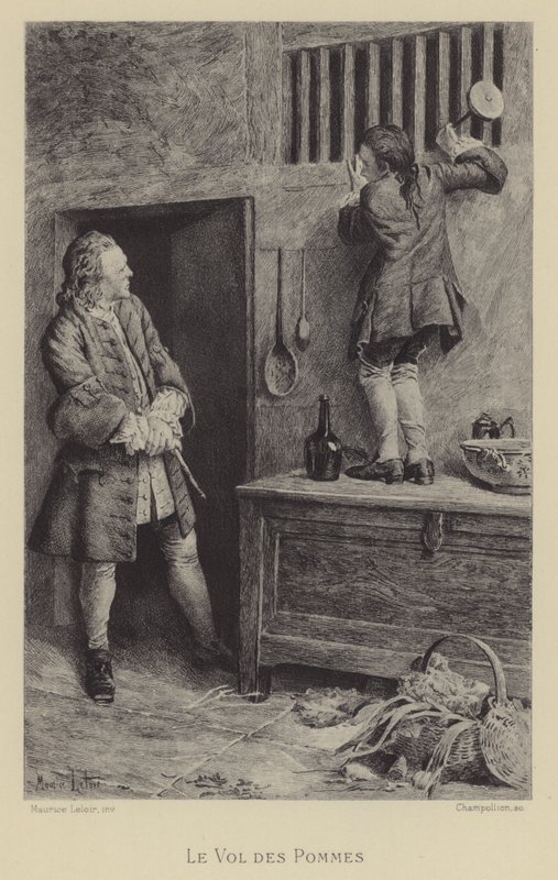 De diefstal van de appels door Maurice Leloir